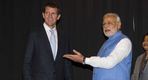 Mr Narendra Modi ”“ Prime Minister of India meeting with The Hon Mike Baird, NSW 2014