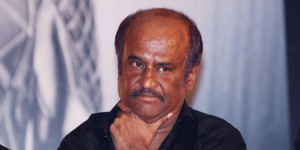MUMBAI, INDIA ? AUGUST 14: Rajinikanth during the music launch of the film 'Robot' in Mumbai on August 14, 2010. (Photo by Yogen Shah/India Today Group/Getty Images)