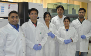 Dr Rajeev Varshney (left) Co-cordinator of the sequencing project with ICRISAT researchers s
